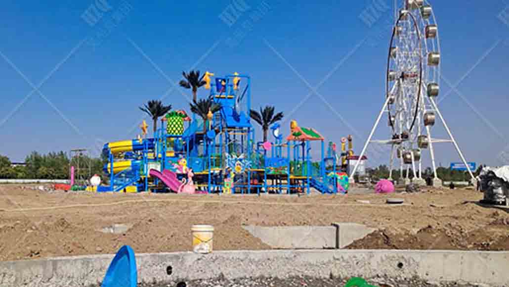 寧夏銀川水上樂園項目緊張施工中！廣州昊至泉專業水上游樂項目安裝維護。